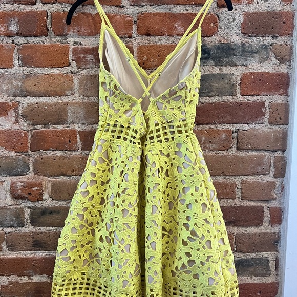 Lovers & Friends - Yellow Bellini Cutout Lace Dress - Picture 2 of 4